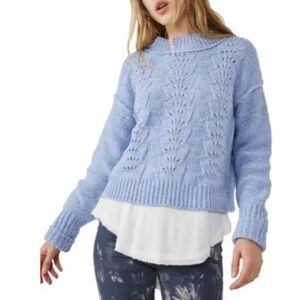 Free People Bell Song Cotton Blend Sweater